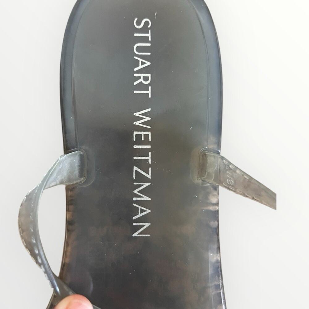 Stuart Weitzman Jelly Sandals US 11B / EU 41.5 Clear Gray Slip On Flat Women’s - Picture 6 of 9